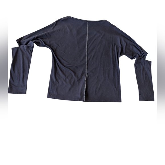 Tibi Navy Top With White Stitching sz L - Picture 2 of 9